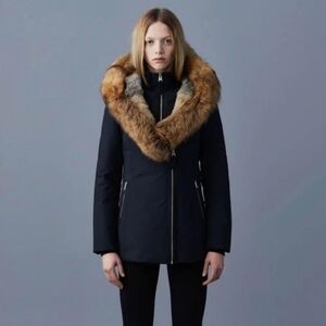 MACKAGE AKIVA Down Coat With Toscana Fur Trimmed Hood Size M